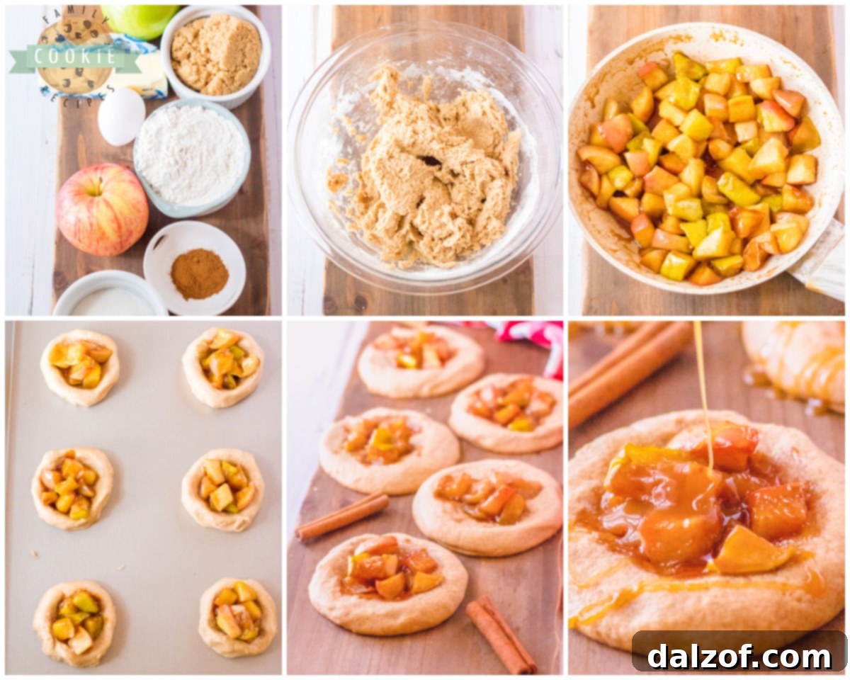 Ingredients laid out for making apple pie cookies