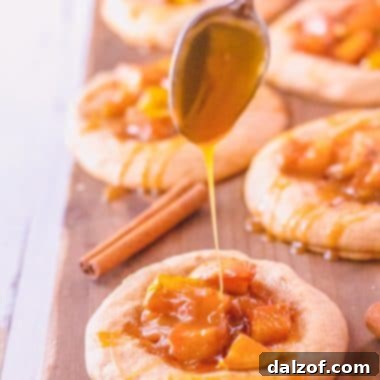 Close-up of baked apple pie cookies