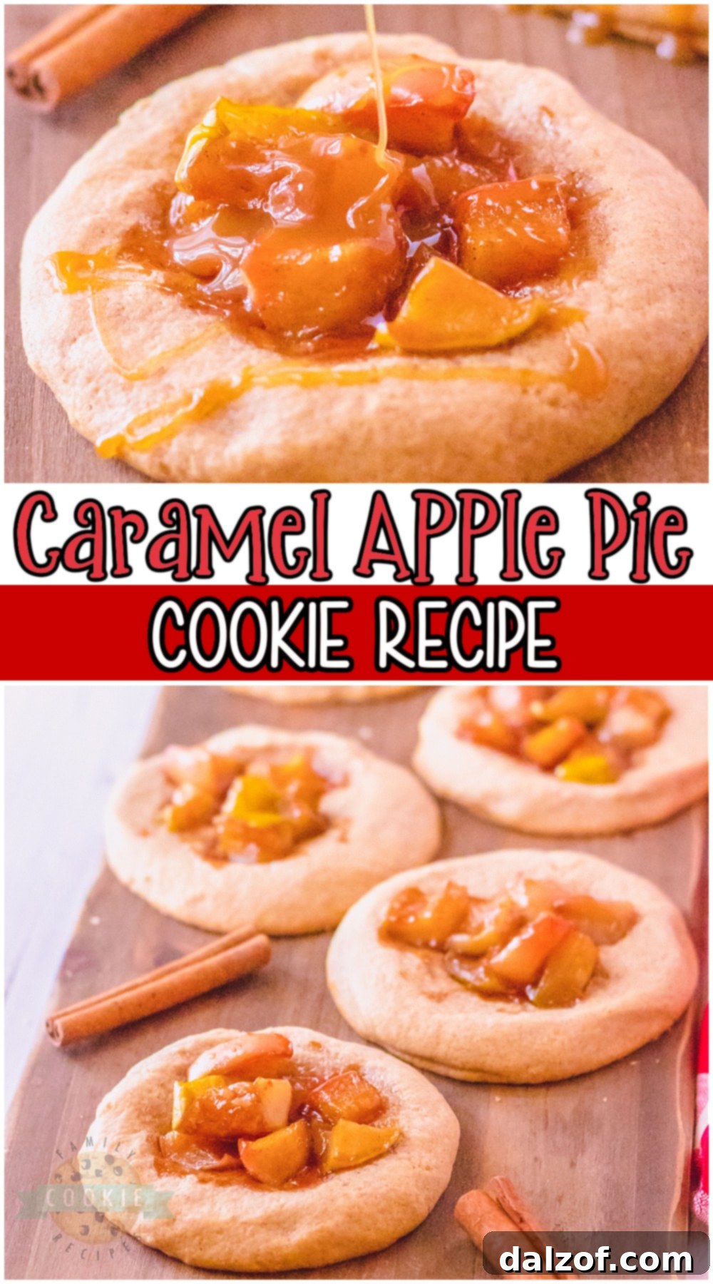 Promotional image for Caramel Apple Pie Cookies recipe