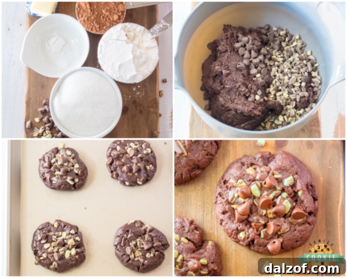 Fudgy Mint Chocolate Brownie Cookies 5 How to make Mint Brownie Cookies recipe steps.