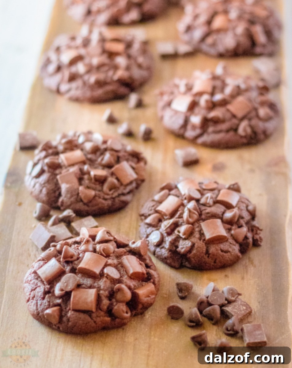 Ultimate Fudgy Brownie Cookies 4 Ingredients for chocolate brownie cookies laid out on a kitchen counter.