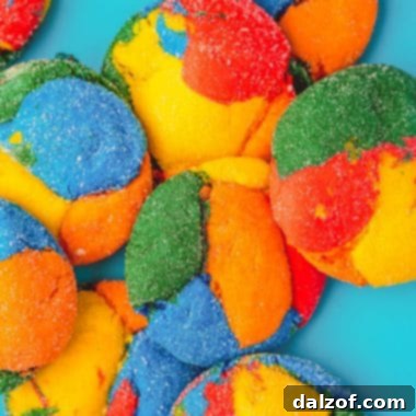 A vibrant, colorful cookie, showcasing the delightful blend of hues, hinting at the joy of this recipe.