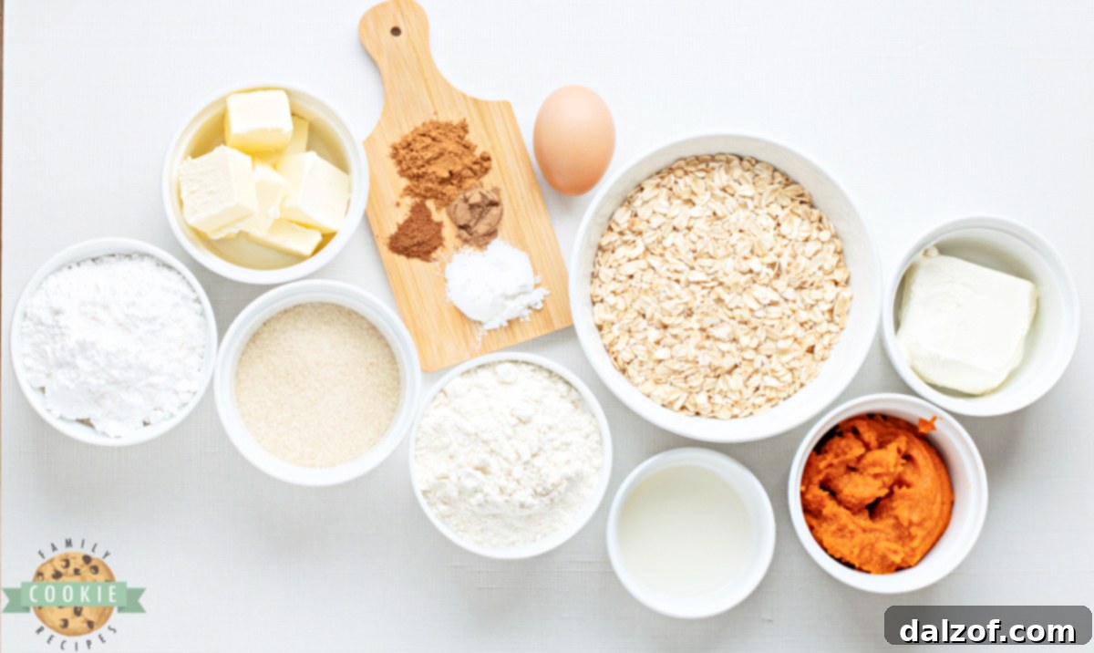 Ingredients in Pumpkin Oatmeal Cream Pies.