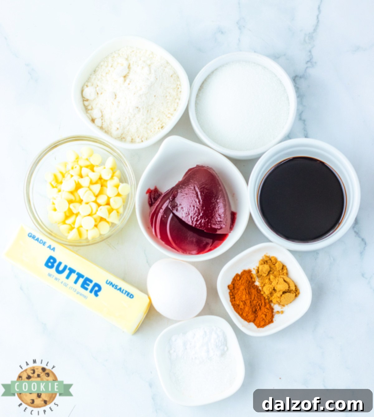 Close-up of a single Gingerbread Thumbprint Cookie with Cranberry Sauce and white chocolate drizzle, showcasing its tender texture.