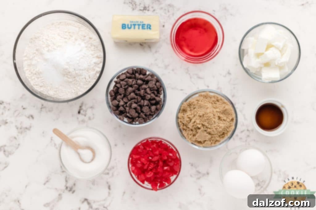 Ingredients in Cherry Chocolate Chip Cookies