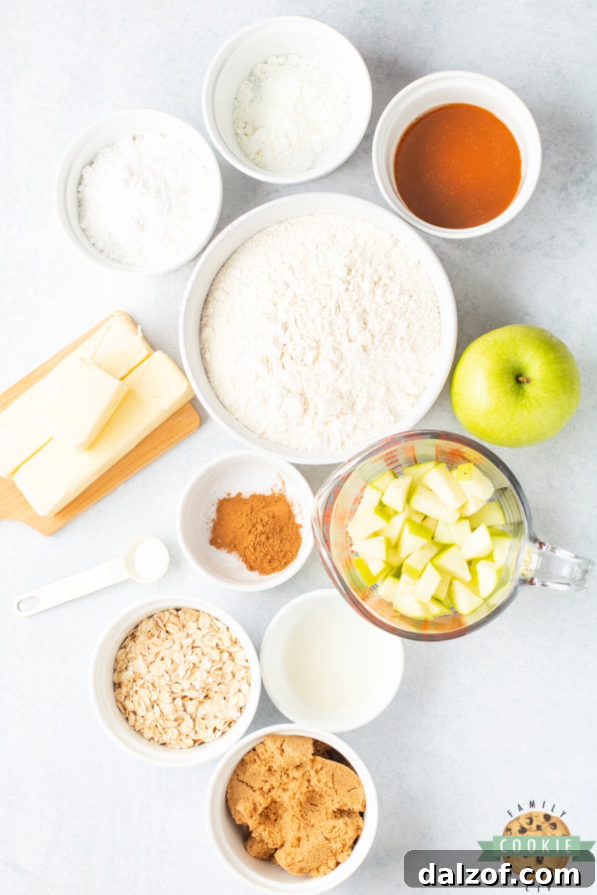Ingredients in Apple Crumble Cookies.