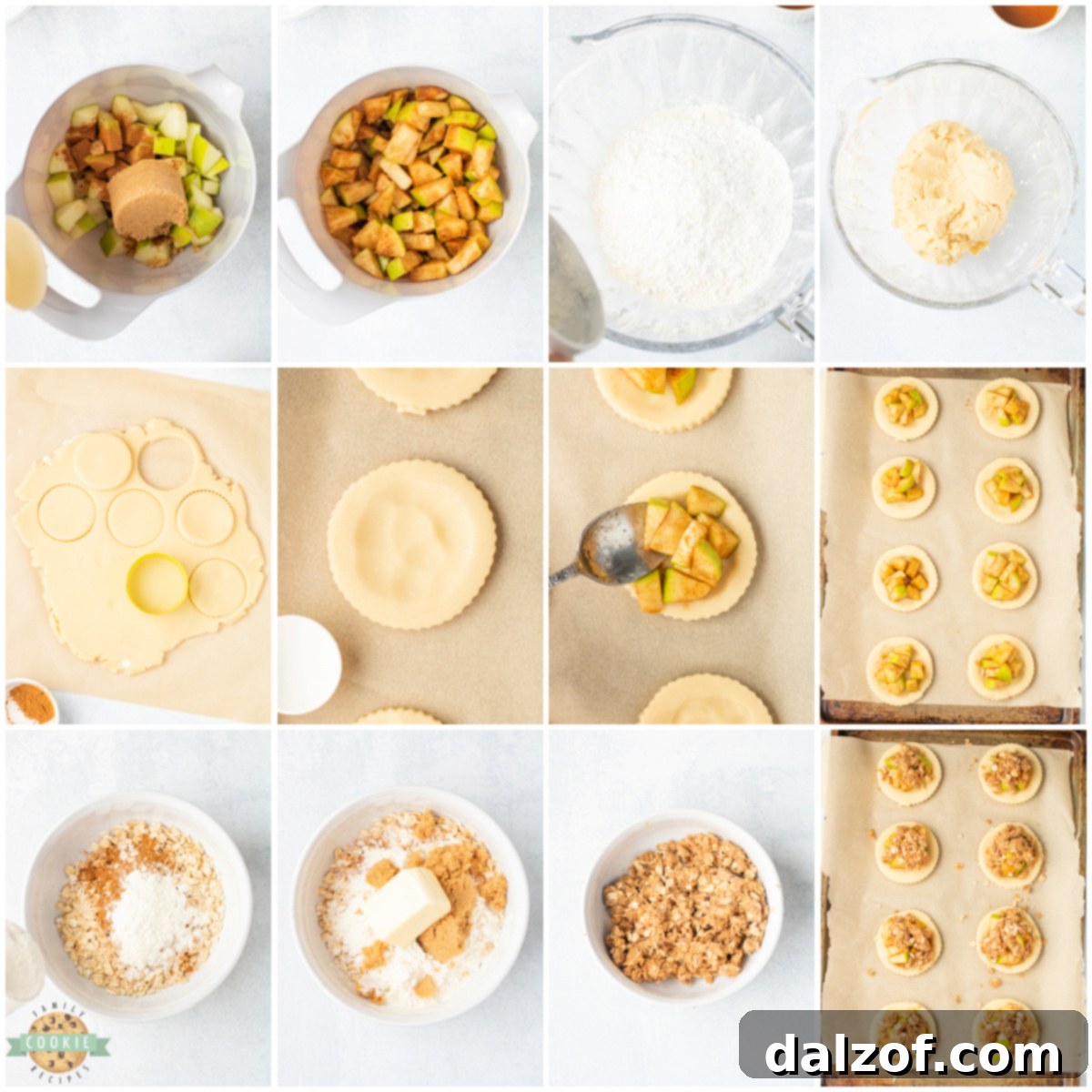 Step by step instructions on how to make Apple Crumble Cookies.