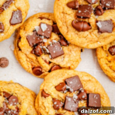 browned butter chocolate chip cookies with a banana