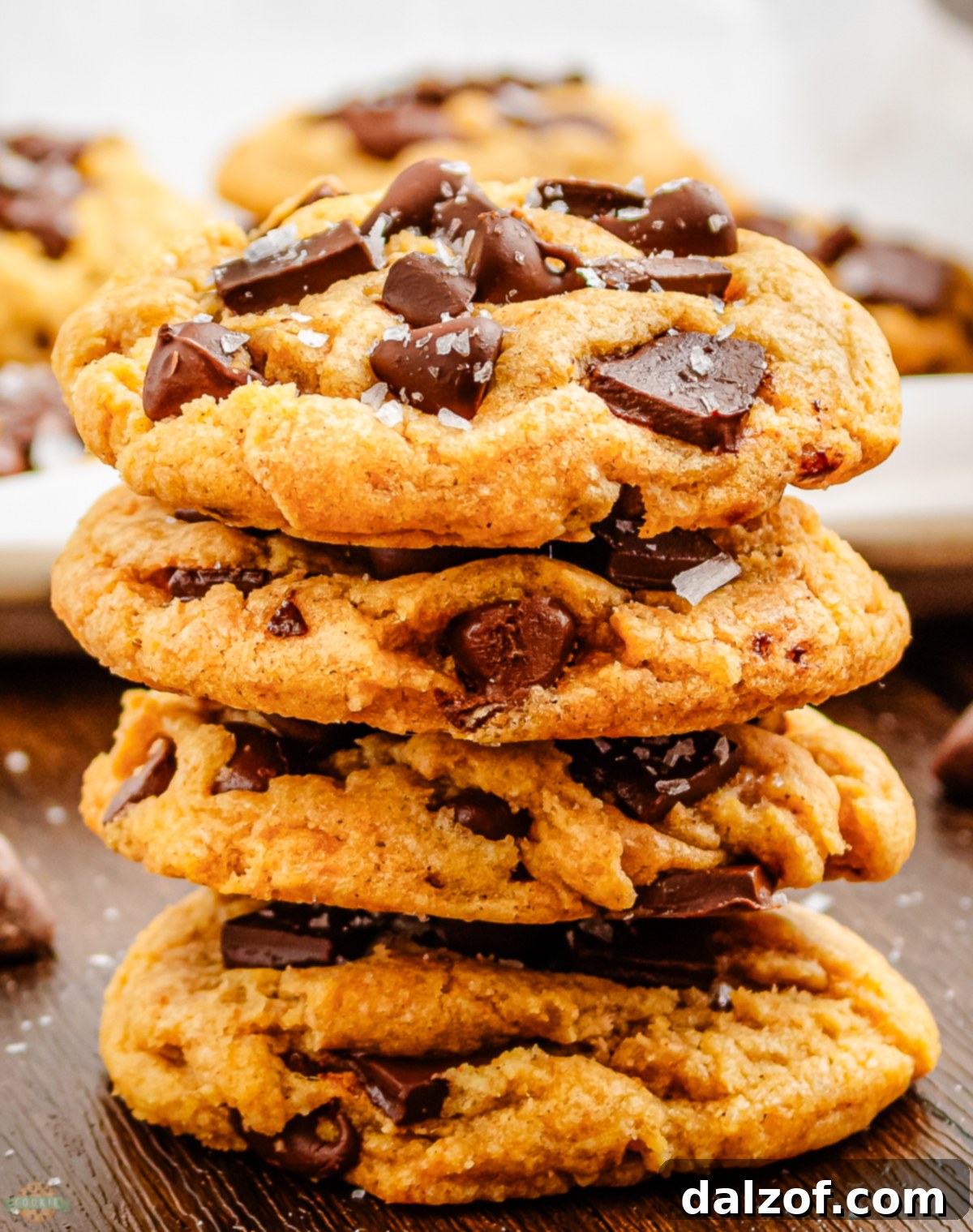 stack of brown butter banana cookies