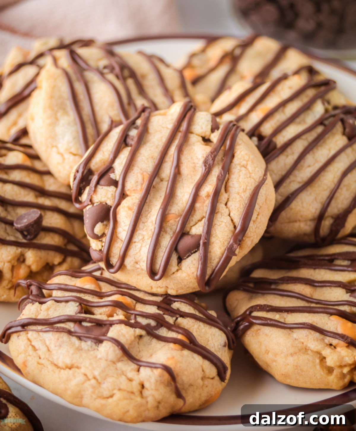 Scotcharoo Cookies, featuring that iconic peanut butter flavor, loaded with both chocolate and butterscotch chips.