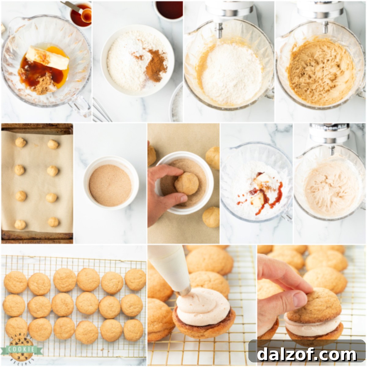 Creamy Apple Cider & Snickerdoodle Delight Pies 5 Step by step instructions on how to make Apple Cider Snickerdoodle Cream Pies.