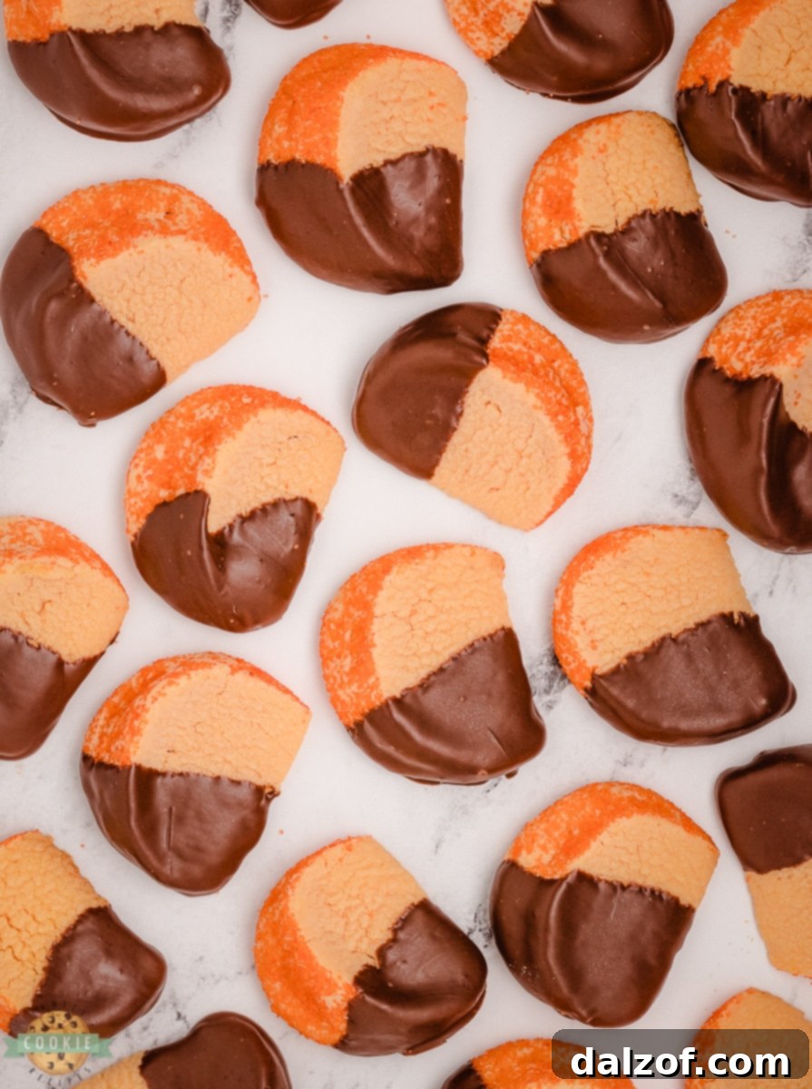 chocolate dipped orange cookies