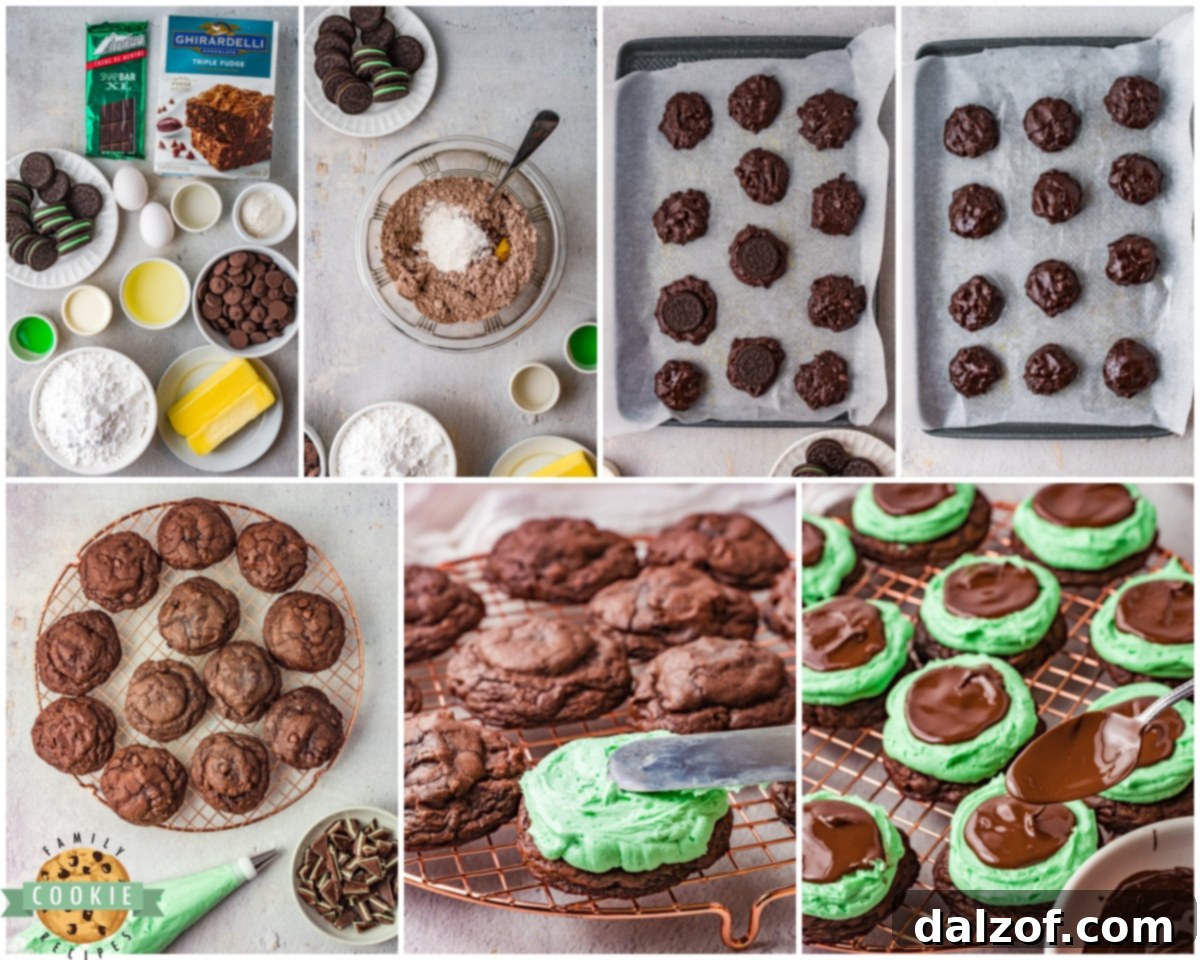 Ingredients laid out for making Grasshopper Cookies
