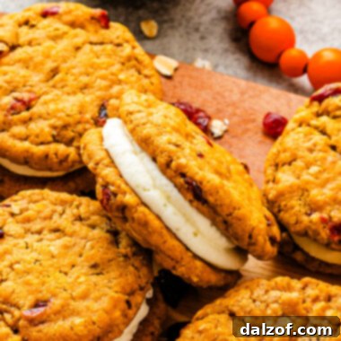 Pumpkin Oatmeal Cranberry Sandwich Cookies