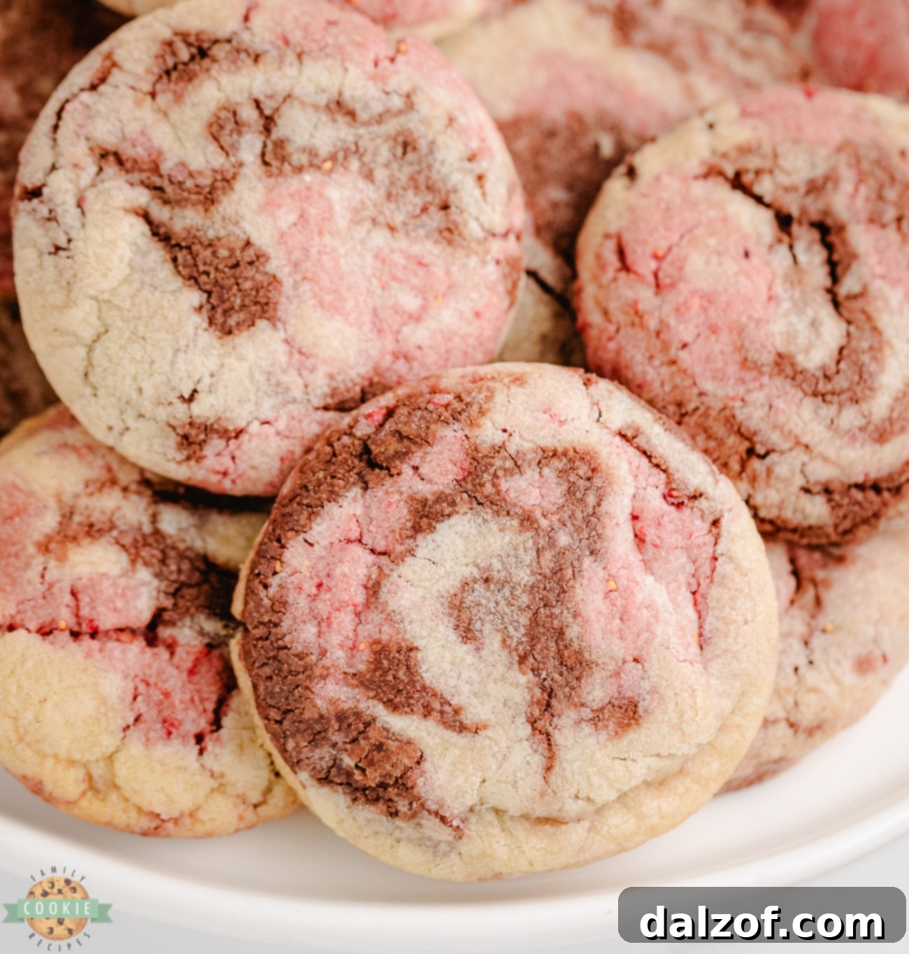 swirled neapolitan cookies