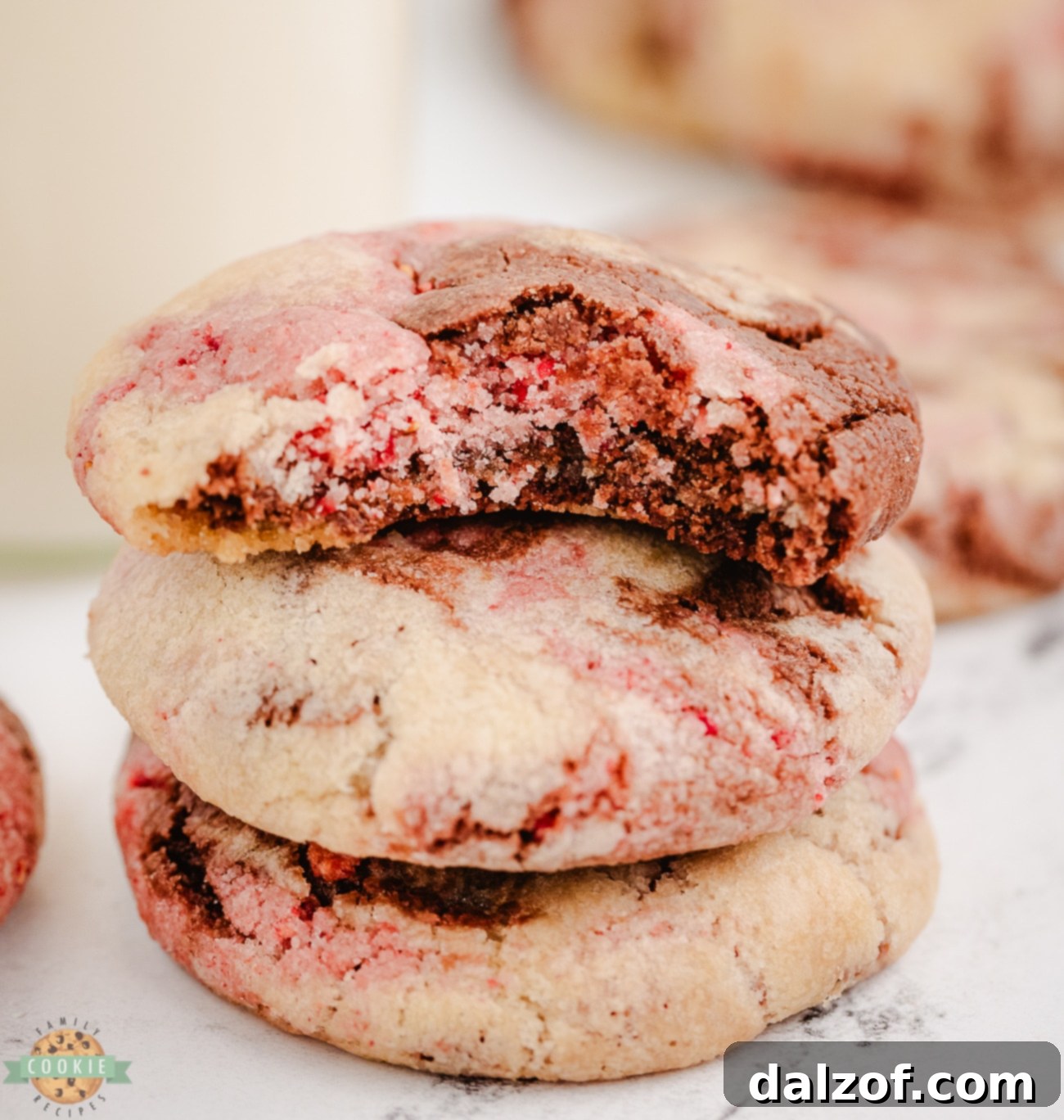 bite out of a neapolitan cookie