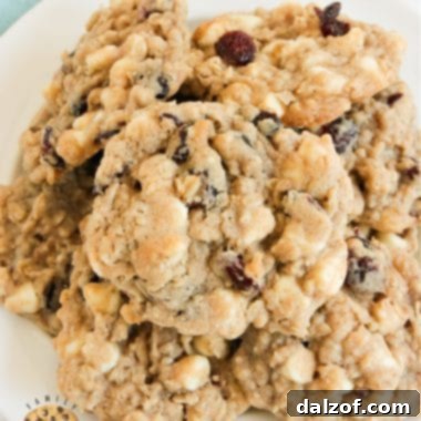 White Chocolate Cranberry Oatmeal Cookies