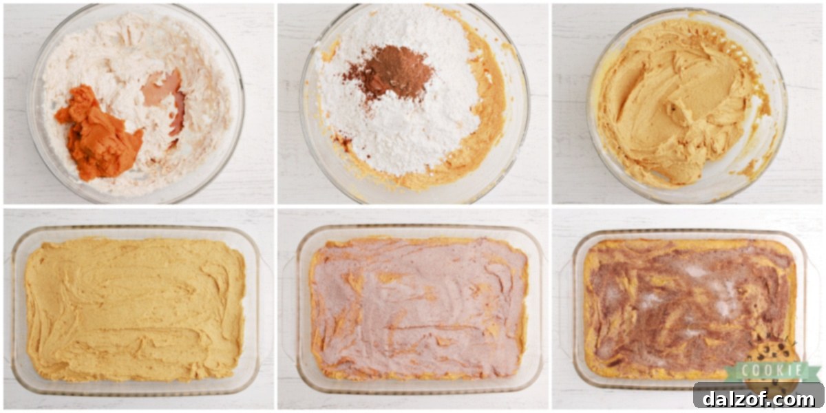 Step-by-step instructions for making delicious Pumpkin Snickerdoodle Cookie Bars.