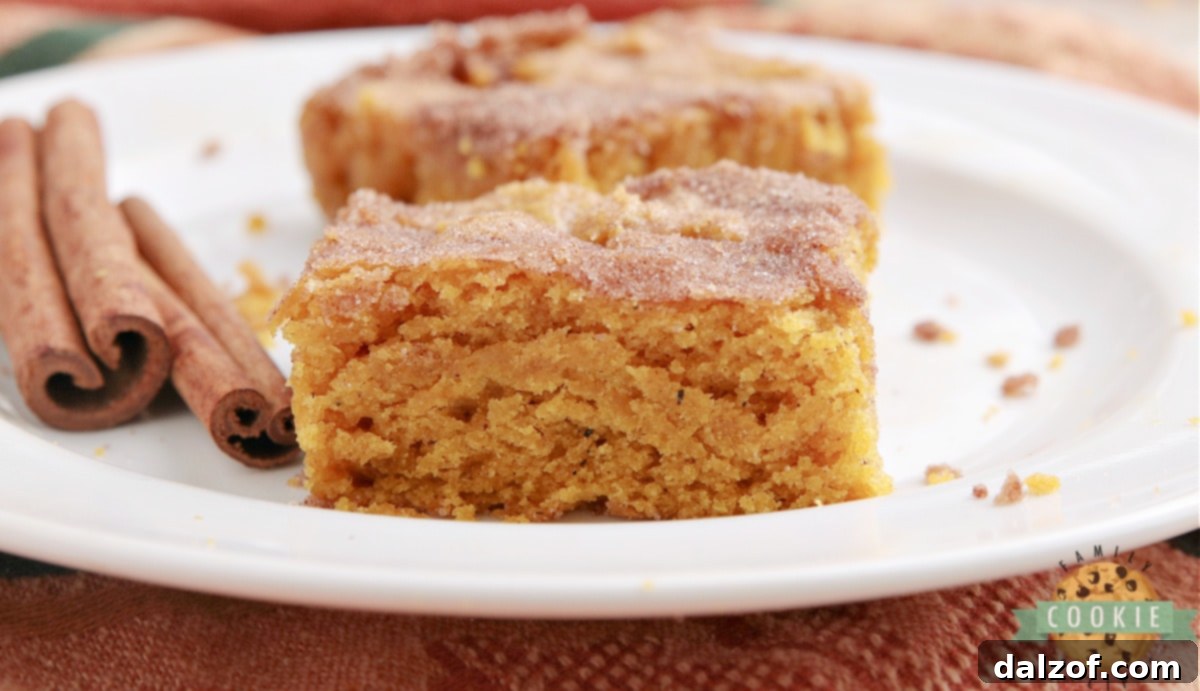 Easy to make, these Pumpkin Snickerdoodle Cookie Bars are the perfect fall version of a classic snickerdoodle cookie.