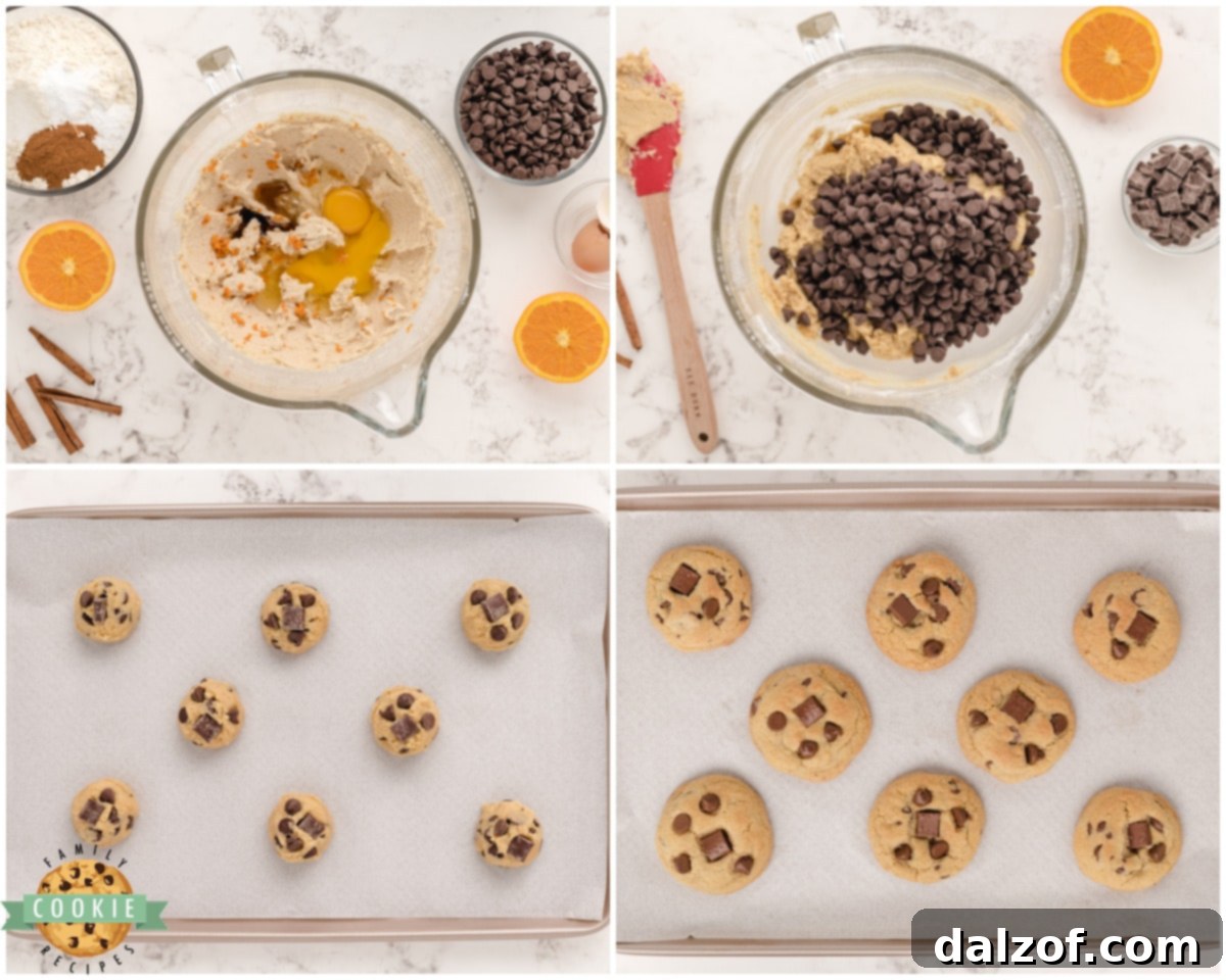how to make orange cinnamon chocolate chip cookies