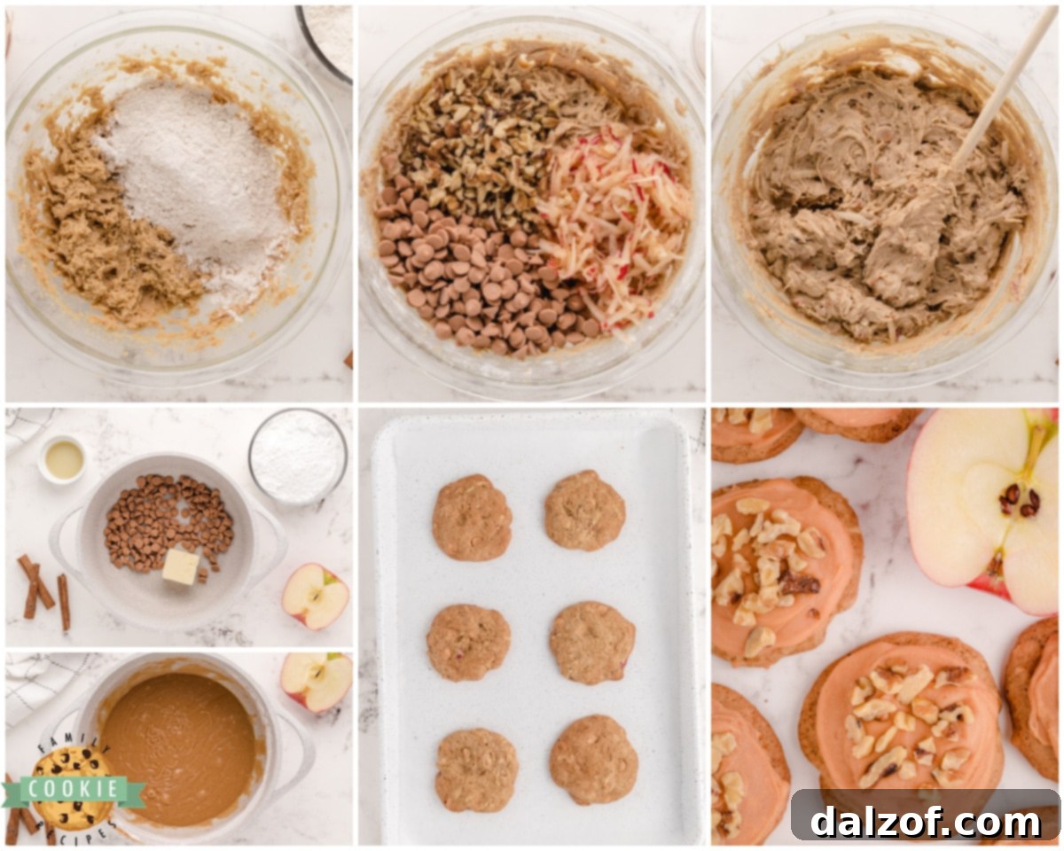 Step-by-step image of making butterscotch apple cookies