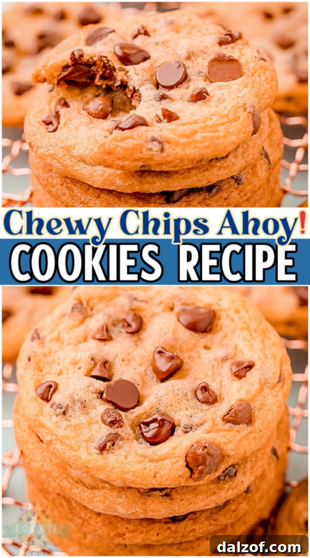 Copycat Chewy Chips Ahoy Cookies made easy at home with simple ingredients! Soft and chewy chocolate chip cookies even better than your favorite store-bought treat!