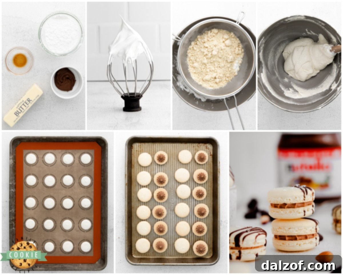 Ingredients for Nutella macarons laid out on a kitchen counter