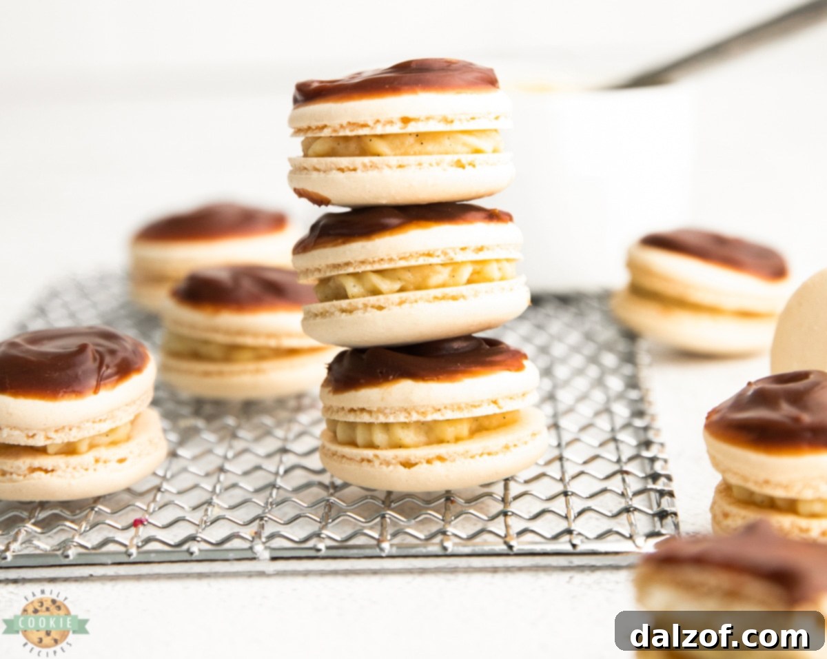 Boston Cream Pie Macarons