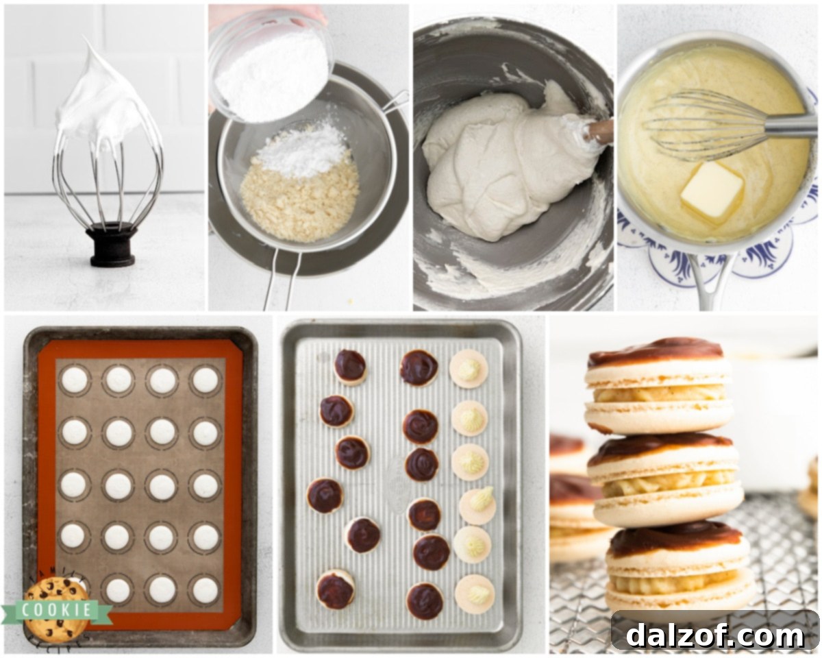 how to make Boston Cream Pie Macarons