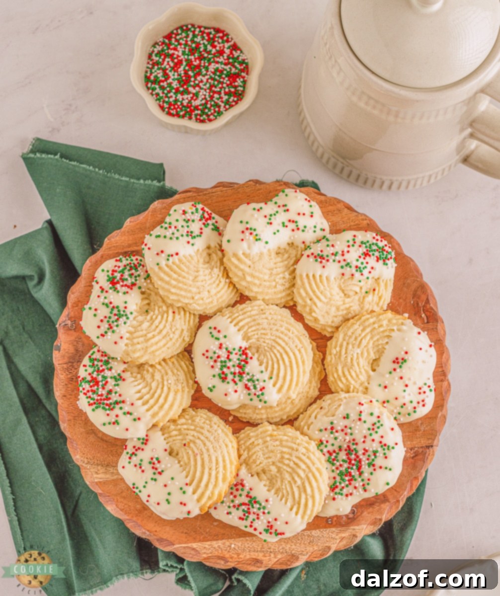 classic butter cookies on a cooling rack