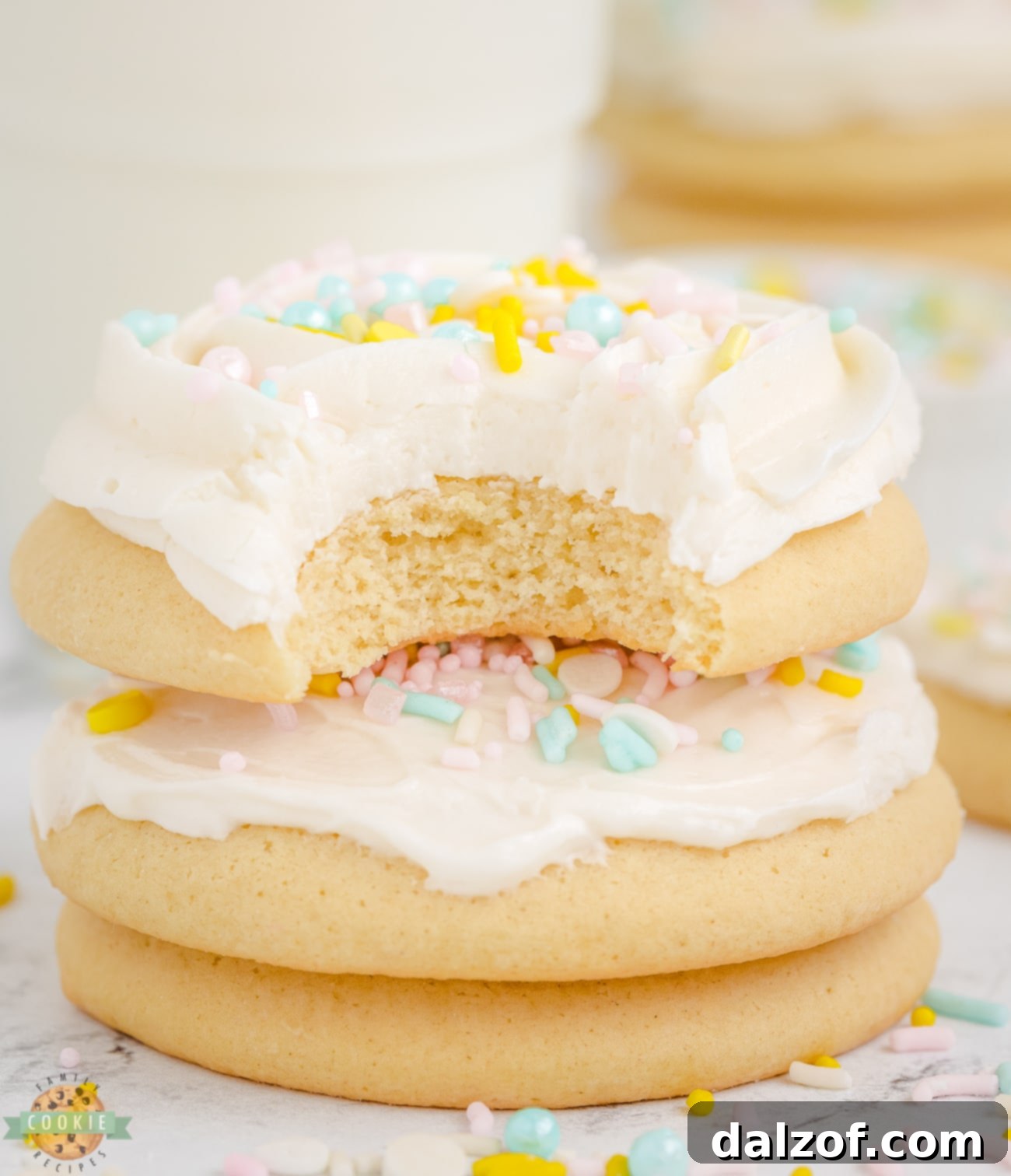 sugar cookie with a bite taken out