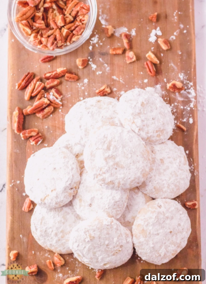 Danish Wedding Cookies arranged on a plate