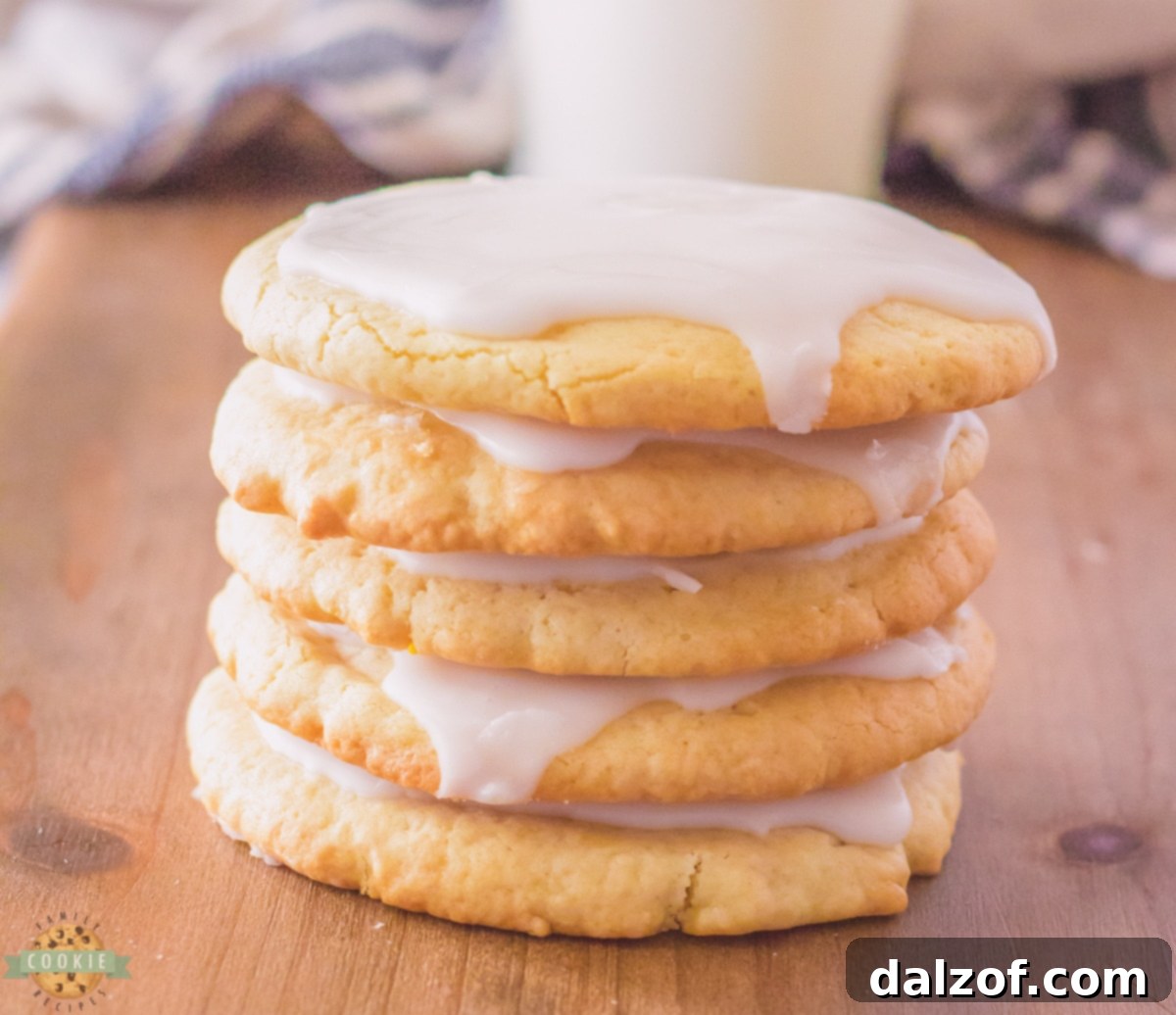 Crispy sugar cookies with a delicate white glaze, ready to be enjoyed.