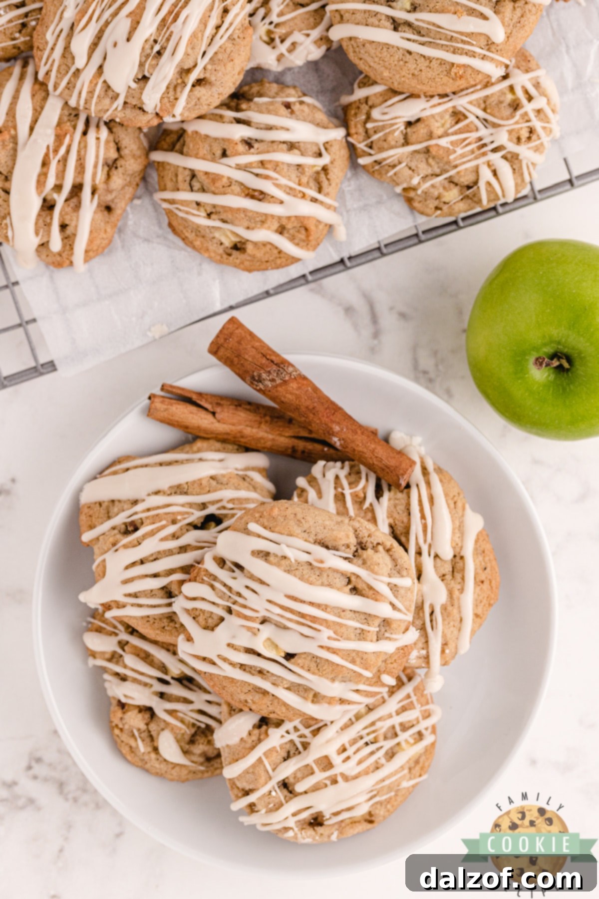 Warm Spiced Apple Cookies with Vanilla Drizzle 7 Apple cookies with vanilla glaze