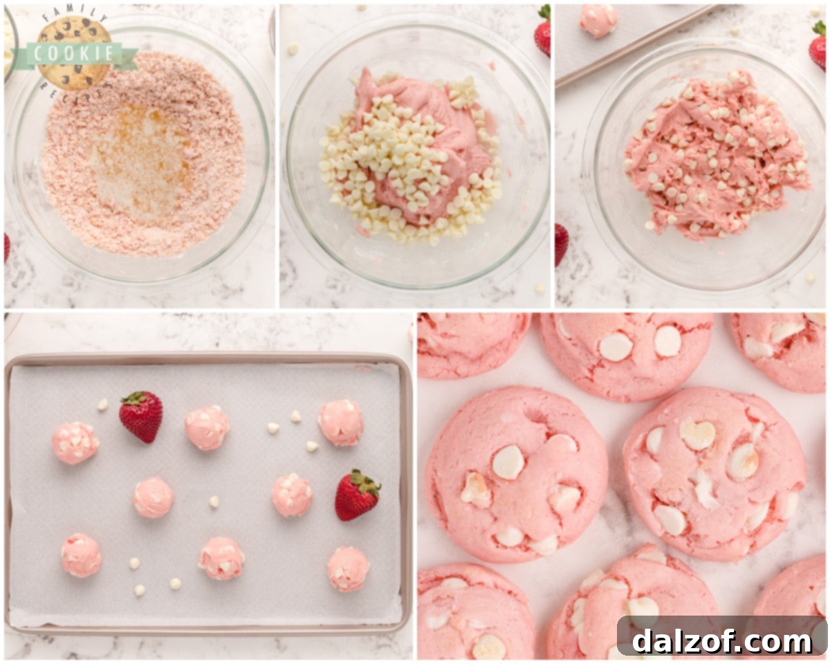 Mixing the cookie dough with white chocolate chips