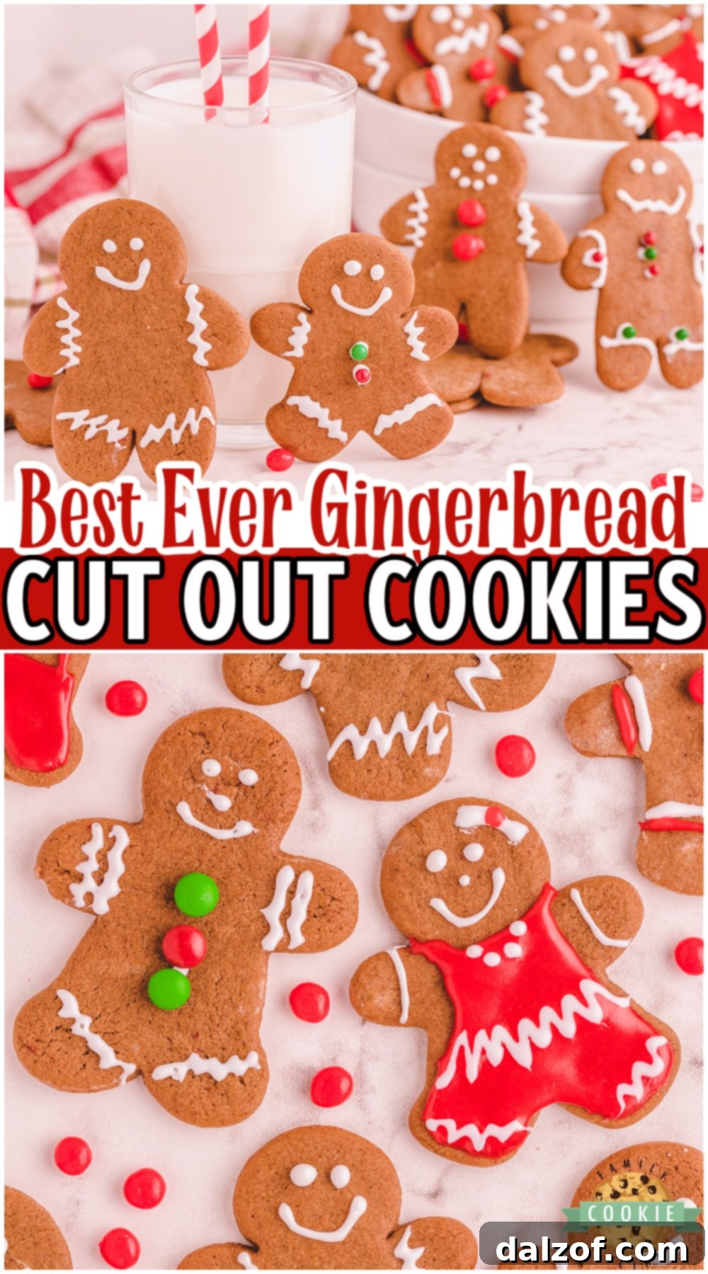 The best gingerbread cut-out cookies: dough holds shape, bakes perfectly every time, and has a fantastic spiced gingerbread flavor. A favorite gingerbread men recipe!