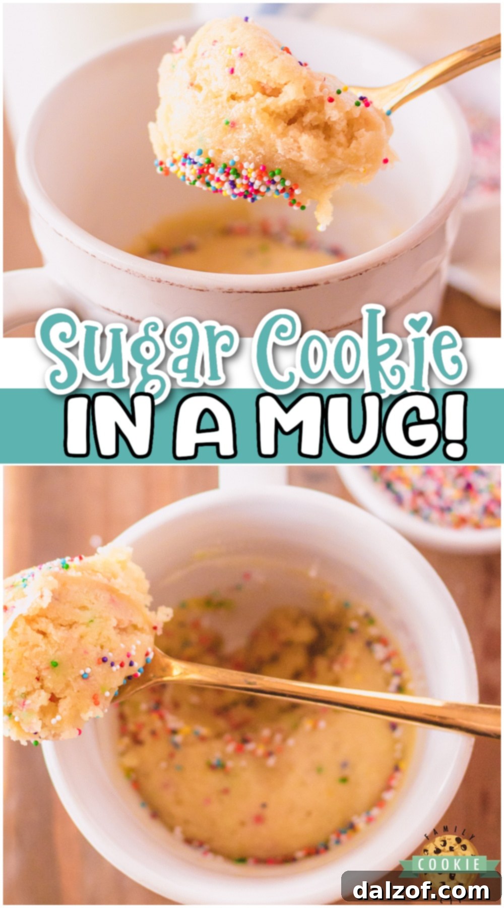 Delicious Sugar Cookie in a Mug recipe, perfect for a fast, warm, and easy dessert made in the microwave.