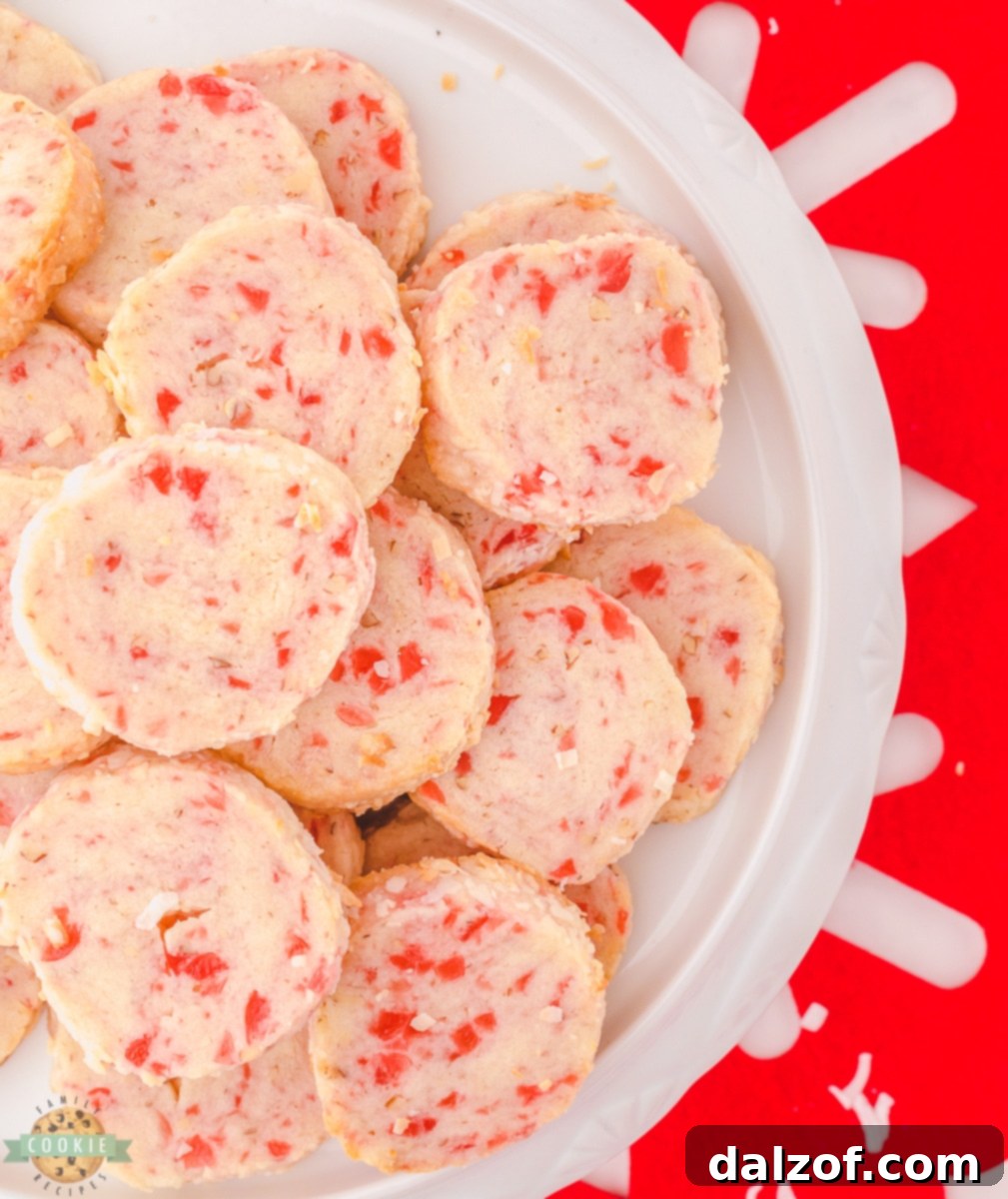 A festive platter of Santa's Whiskers Cookies, ready for serving during the holidays.