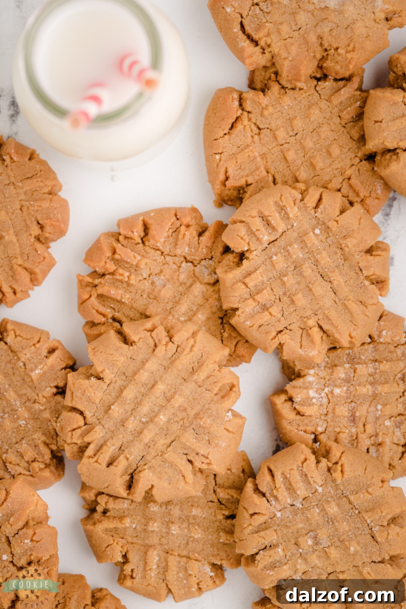 easy peanut butter cookies and milk