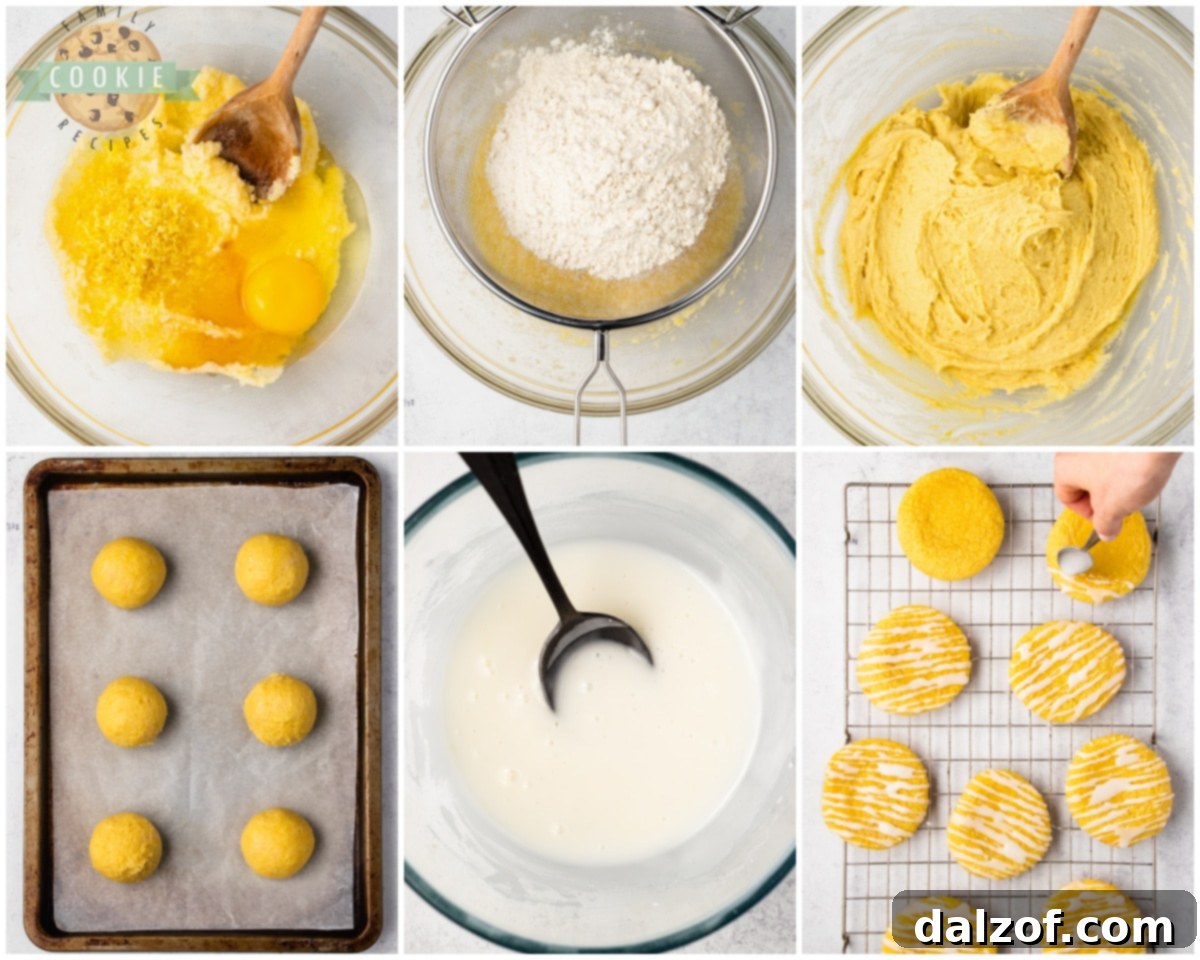 Ingredients laid out for preparing the soft glazed lemon cookies.