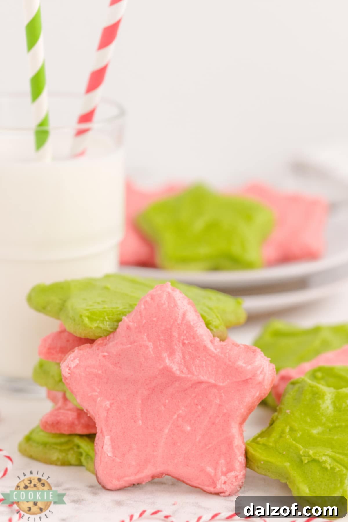 Christmas Sugar Cookies made with red and green Jello, ready for holiday celebrations