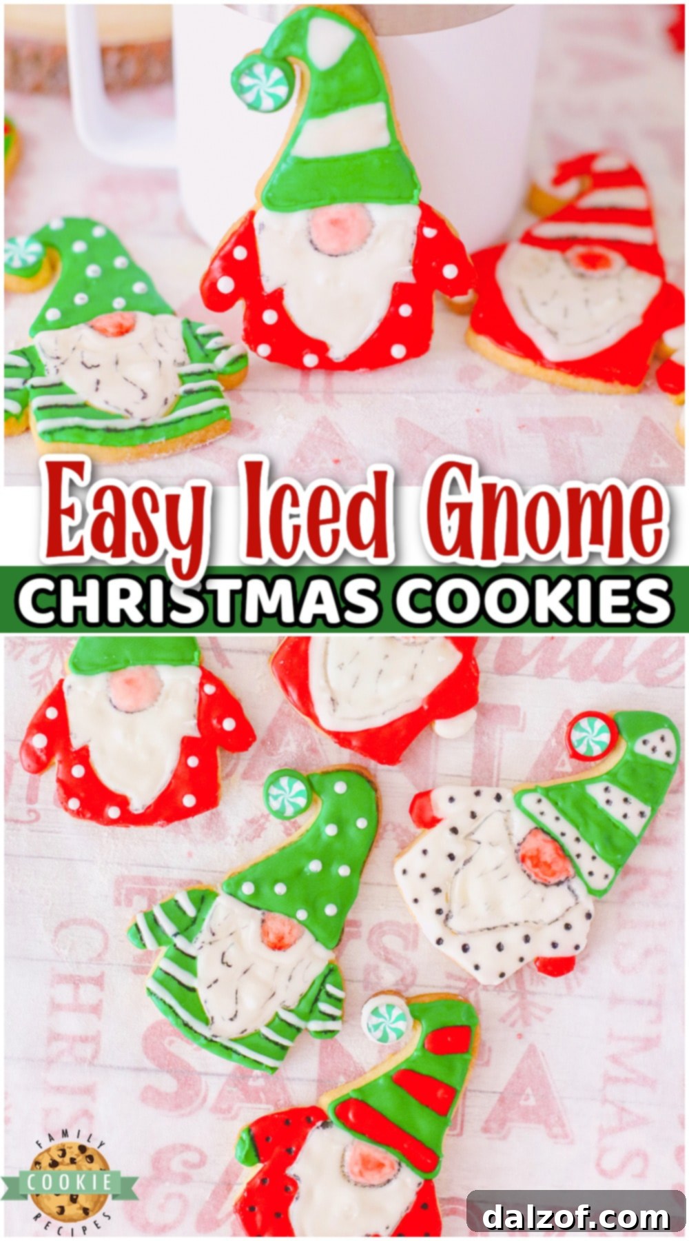 Iced Gnome Cookies made EASY and are ADORABLE! Made with a buttery shortbread & iced to perfection, these magical little gnomes almost come to life! A vibrant platter of freshly baked and decorated gnome cookies, ready for sharing and enjoyment.