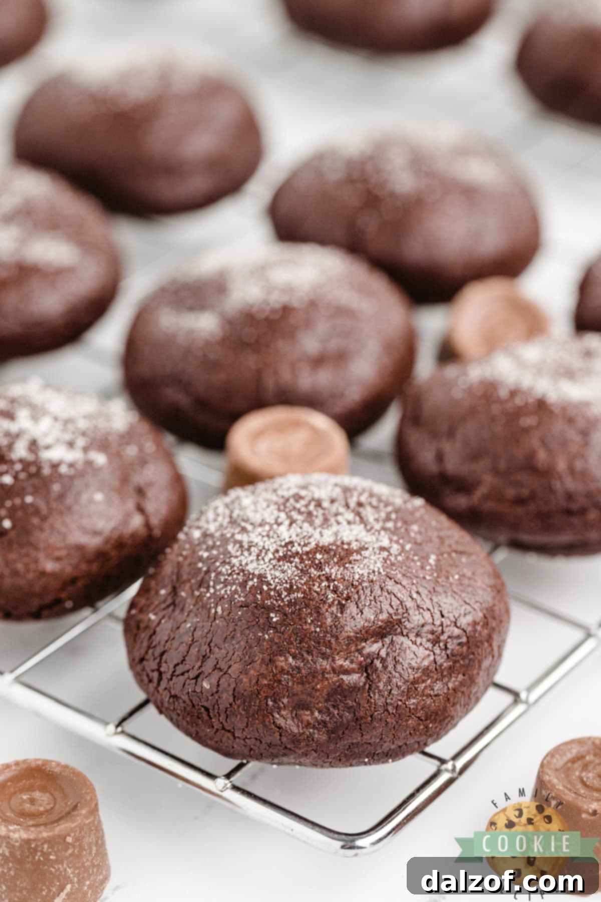 Chocolate Caramel Cake Mix Cookies.