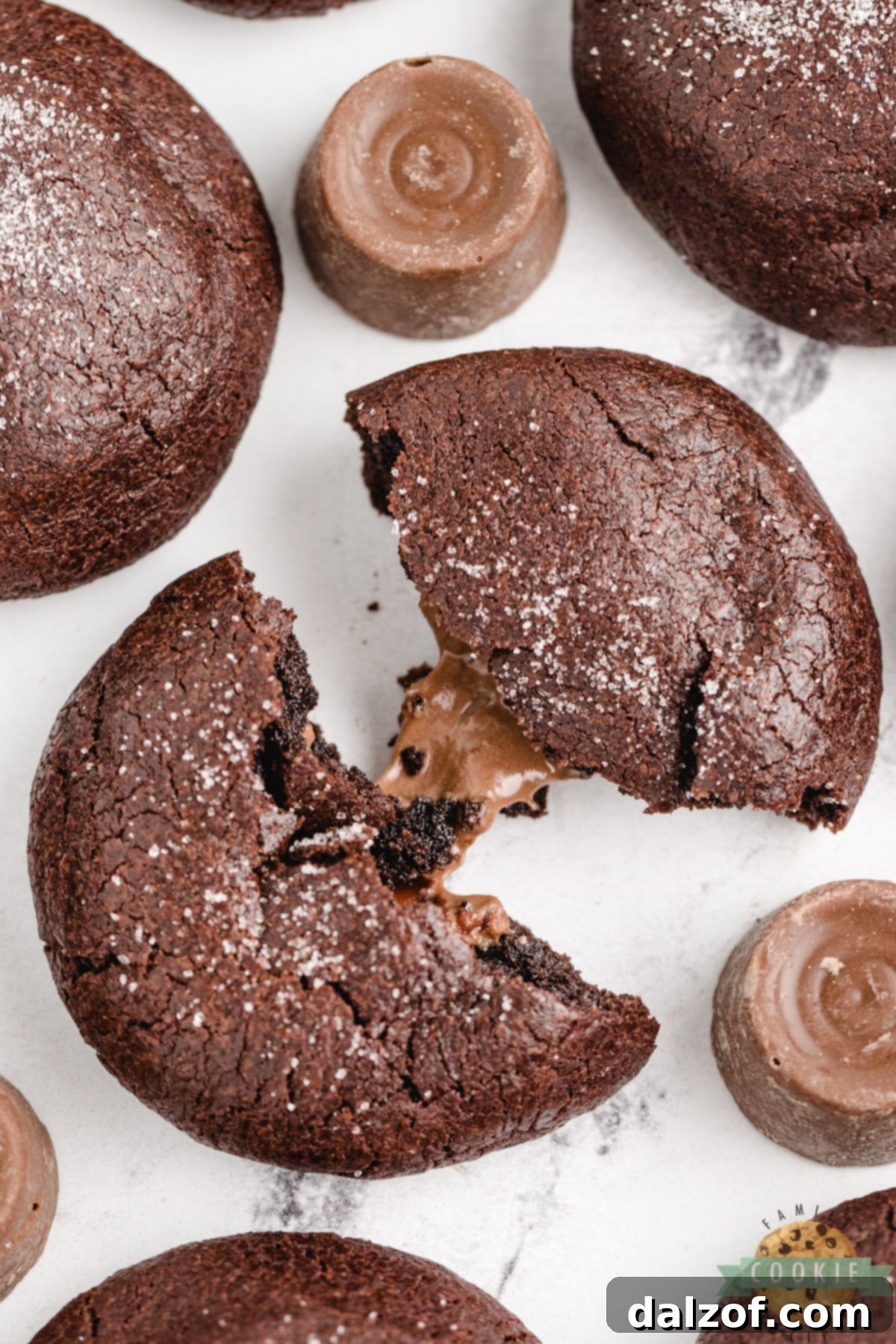 Chocolate cake mix cookie with a rolo in the middle. 