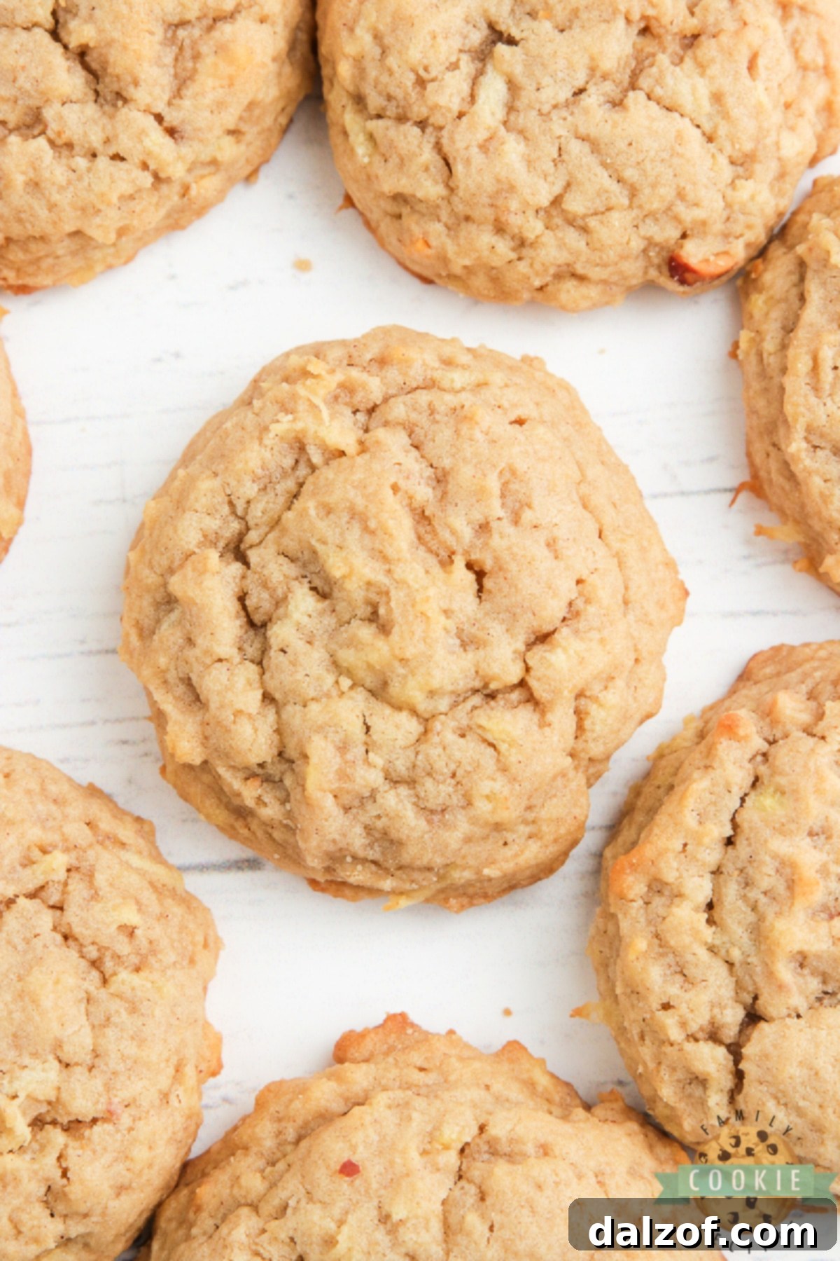 Delicious Apple Peanut Butter Cookies arranged on a serving plate.