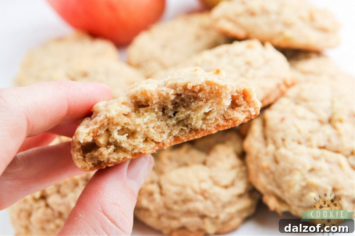 Soft, chewy Apple Peanut Butter Cookies packed with grated apple, a delicious and unique cookie recipe.