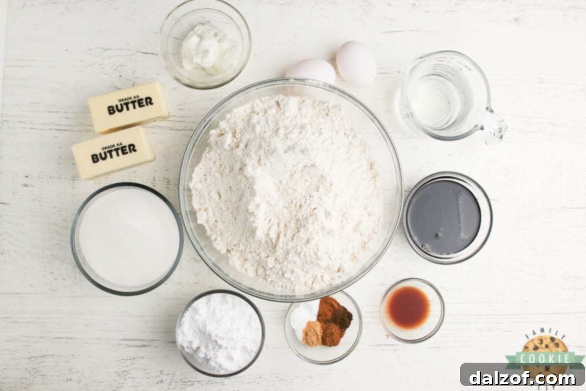 Bowl of ingredients for homemade frosted gingerbread sugar cookies
