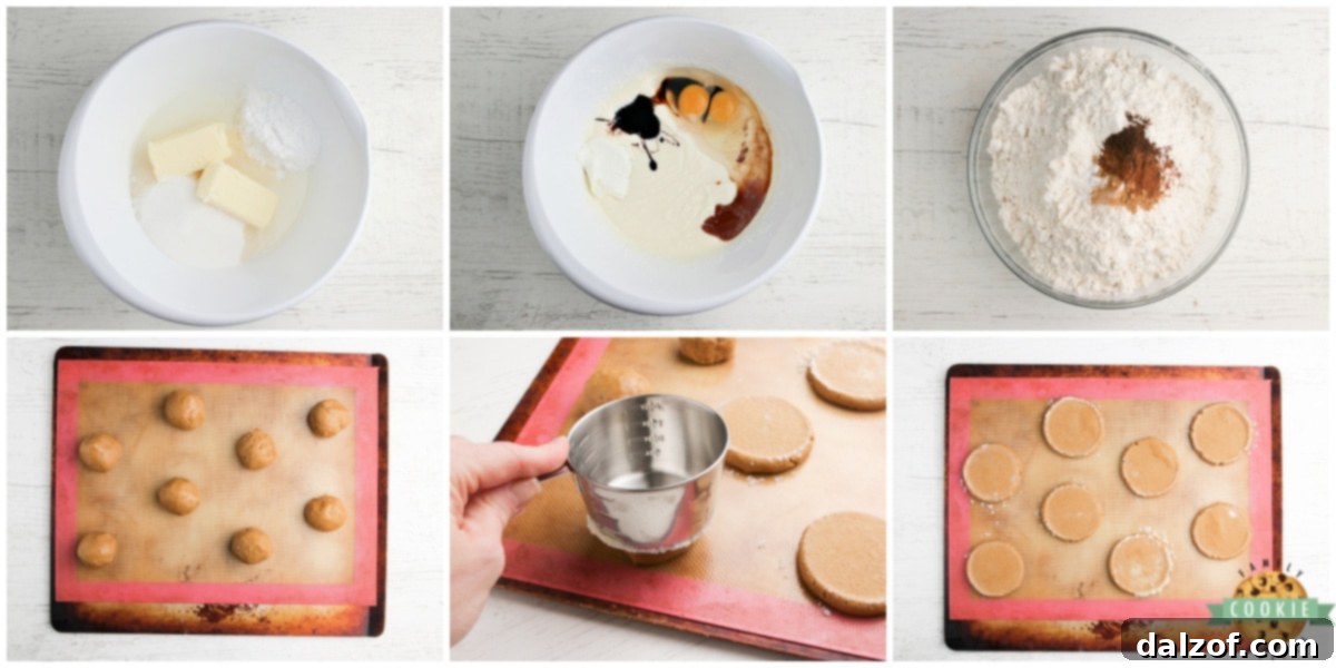 Step-by-step process for making frosted gingerbread sugar cookies