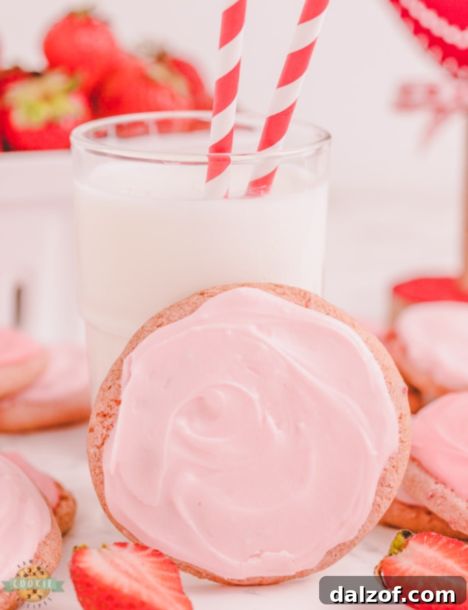 strawberry cool whip cookies and milk