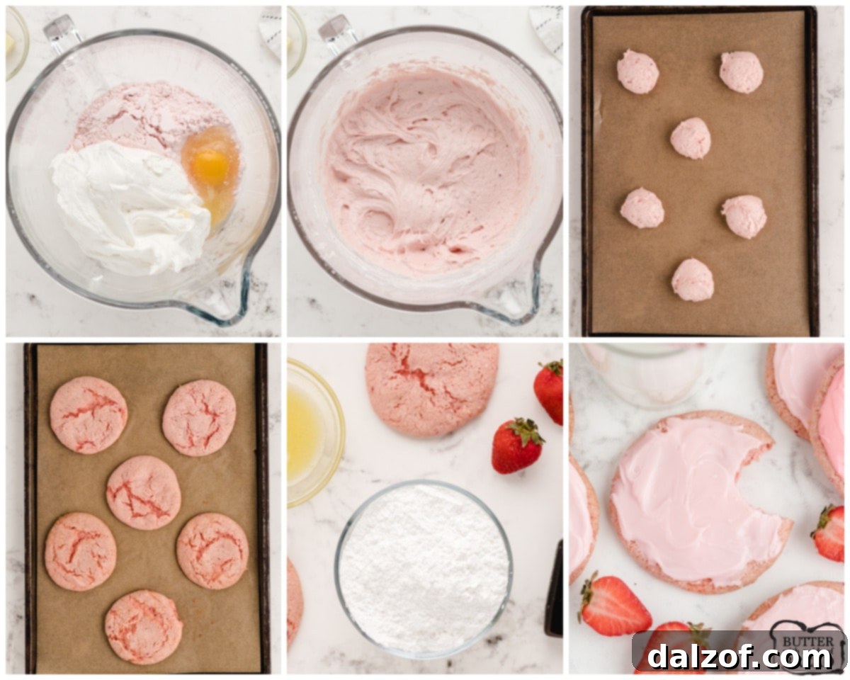 how to make strawberry cool whip cookies